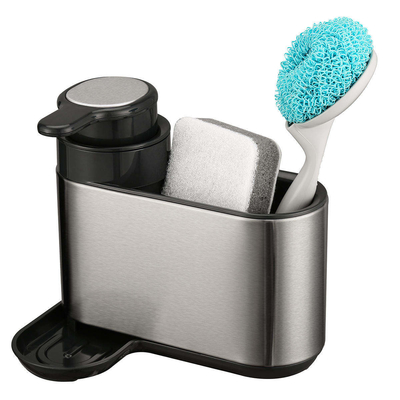 comprare Rack organizzatore vasca da cucina in acciaio inossidabile con pompa di fluido e porta spugna fabbricazione online