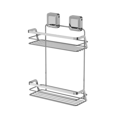 comprare Acciaio inossidabile bagno doccia carrozzina, doppio strato di aspirazione tazza vassoio scaffale fabbricazione online