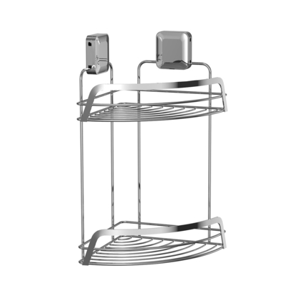 comprare Bagno Organizzatore Succion Cup Ferro filo angolo scaffale Acciaio inossidabile doccia Caddy 2 livelli fabbricazione online