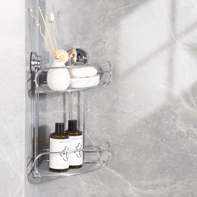 comprare Bagno in acciaio inossidabile doccia Caddy 2 livelli montato a parete senza foratura personalizzabile fabbricazione online