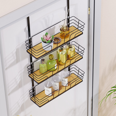 comprare 2 strati Metallo Bagno Asciugamano Aggancio scaffale sopra la porta Organizzatore appeso multifunzione fabbricazione online