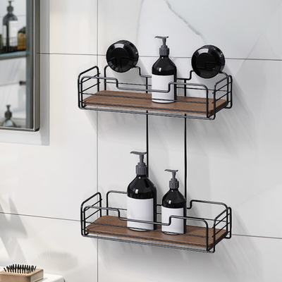 comprare Soluzione per il deposito in bagno Rack di filo di ferro con tazza di aspirazione e montaggio a parete fabbricazione online