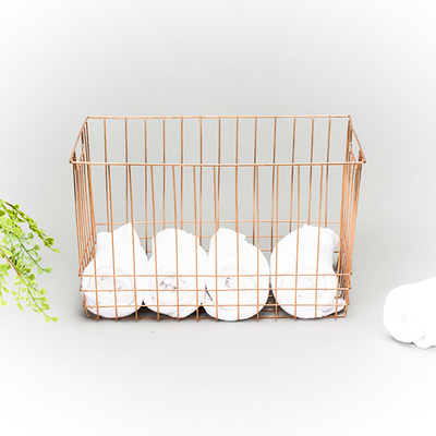 comprare Linea di filo d'oro organizzatore di guardaroba in metallo organizzatore di cassetti per la casa Cesto in metallo con maniglia per oggetti di vario genere fabbricazione online