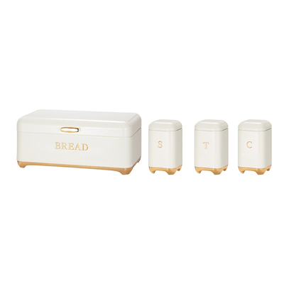 comprare Crown Series Metal Bread Bin Set Tea Can Coffee Can Kitchen Storage Bread Containers Cucina Organizer Can Con Ferro Metallo fabbricazione online