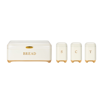 comprare Crown Series Metal Bread Bin Set Tea Can Coffee Can Kitchen Storage Bread Container Cucina Organizer Can fabbricazione online