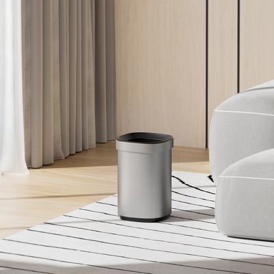comprare Contenitore di rifiuti in acciaio inossidabile di grande capacità di 30 litri contenitore di rifiuti aperto per la casa elegante fabbricazione online