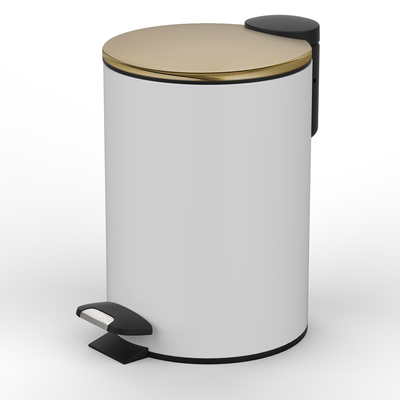 comprare 3L/5L/8L/12L/20L/30L cestino rotondo in acciaio inossidabile con pedale a piedi e copertura di rotolamento Soluzione sostenibile per lo smaltimento dei rifiuti fabbricazione online
