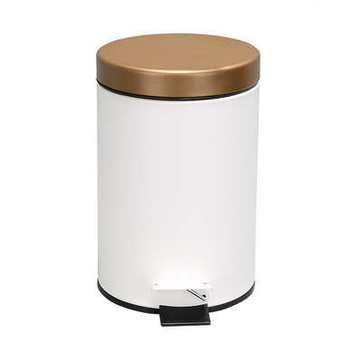 comprare Contenitore di rifiuti in acciaio inossidabile rotondo sostenibile con pedale a piedi e copertura di rotolamento in dimensioni 3L/5L/8L/12L/20L/30L fabbricazione online