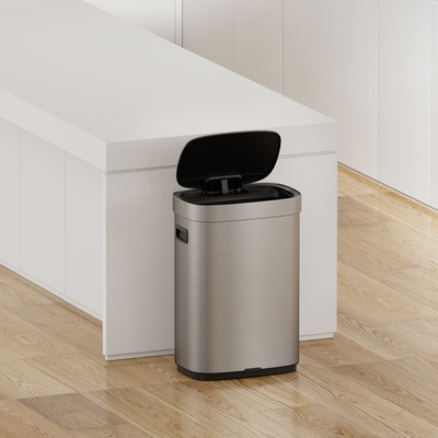 comprare Controllo da sensore 65L Automazione senza contatto contenitore di rifiuti intelligente per ufficio cucina Capo si apre automaticamente in acciaio inossidabile fabbricazione online