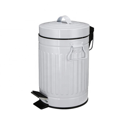 comprare Home Roma Cestino rotondo piccolo con coperchio e maniglia Cestino di rifiuti rivestito in polvere a forma rotonda fabbricazione online
