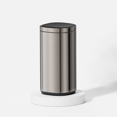 comprare Fornitore di alimentazione Batteria alimentata da 30L in acciaio inossidabile Smart Sensor Cestino della spazzatura con finitura satinata e apertura automatica fabbricazione online