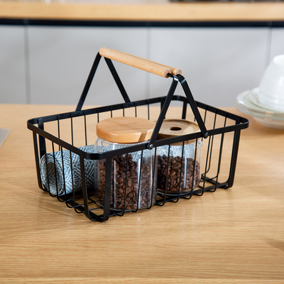 comprare Organizzatore di armadio Organizzatore di cucina Organizzatore moderno decorativo Casa bianca Organizzatore di tavolo in metallo Manico di legno Cavi di stoccaggio in ferro fabbricazione online