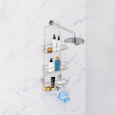 comprare Racco doccia Caddy doccia organizzatore di bagno sospeso Racco doccia per la doccia all' interno senza scaffalature di perforazione fabbricazione online