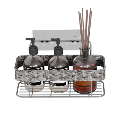 comprare Non per la trivellazione Muro bagno montato portaposti CASTELLO IN LEGNO WIRE ORGANIZATORE PS Box Caddy doccia fabbricazione online