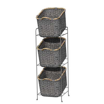 comprare 3 livelli bagno in piedi ripiano di stoccaggio in legno cestino di ferro filo organizzatore doccia carrozzina fabbricazione online