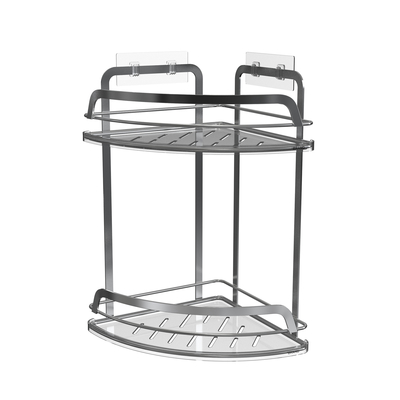 comprare Organizzatore di bagno in metallo per uso domestico Coppa di aspirazione Rack di filo di ferro Acciaio inossidabile senza foratura fabbricazione online