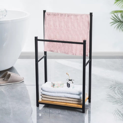 comprare Telaio per asciugamani in piedi rimovibile per uso domestico bagno metallico pieghevole compatto fabbricazione online