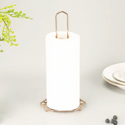 comprare Tenitore di carta decorativa Stand Rack per la biblioteca di ufficio creativo Tenitore di asciugamani di cucina rivestito in polvere di rame fabbricazione online