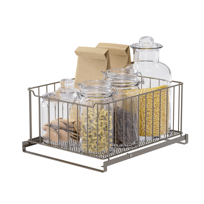 comprare Cesto di stoccaggio in filo metallico impilabile sostenibile e multifunzionale sotto il lavandino organizzatore cesto di stoccaggio scorrevole fabbricazione online