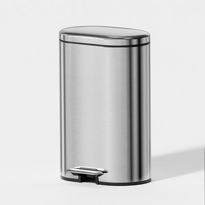 comprare contenitore di rifiuti rettangolare arrotondato copertura di rotolamento in acciaio inossidabile pedale passo contenitore di rifiuti per cucina bagno ufficio 6L 12L 30L 50L fabbricazione online