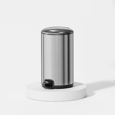 comprare 20L Acciaio inossidabile Cucina domestica Capo sottile Pedale Cassa dei rifiuti Cisterna della spazzatura morbida Chiudi rotonda Cisterna dei rifiuti metallici sostenibile fabbricazione online