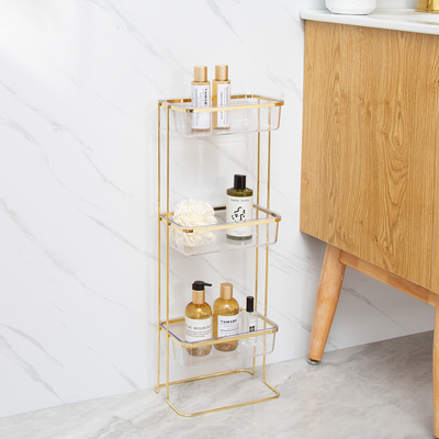 Stagno metallo scaffale angolo bagno Caddy 3 livelli conveniente moderno