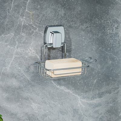 Organizzatore pratico del bagno per Sundries Rack di filo di ferro e vassoio di sapone in acciaio inossidabile