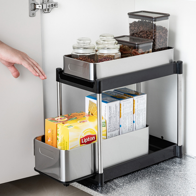 Mantenere la vostra cucina da tavolo senza disordine con 2 livelli di acciaio inossidabile cucina scaffale 1kg 395 * 230 * 389mm