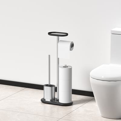 Stainless Steel Compact TPR porta carta da bagno porta spazzolino da bagno SET porta tessuto per spazzolino da bagno resistente