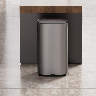 Cestino intelligente in acciaio inossidabile 80L ecologico per lo smaltimento dei rifiuti senza contatto in uffici e cucine sostenibili