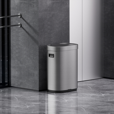 Casalinga 65L senza contatto Smart Sensor Cestino per ufficio Cucina Acciaio inossidabile Contenitore automatico per rifiuti