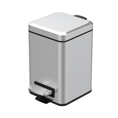 5L Quadratura Foot Pedal Litro di rifiuti in acciaio inossidabile cestino metallo cestino per ufficio albergo casa personalizzato