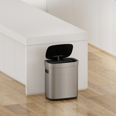 Batterie domestiche richieste Sensore infrarosso intelligente senza contatto automatico Cisterna dei rifiuti Cisterna della cucina Acciaio inossidabile Cisterna dei rifiuti Cisterne dei rifiuti