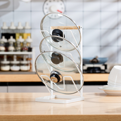 Organizzatore di cucina 3 Livello Coperchio di utensili da cucina Mensola metallo Coperchio di pentola multifunzionale Regalo di stoccaggio