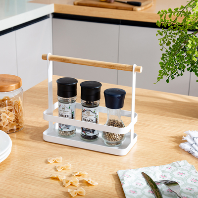 Organizzatore di cucina Organizzatore di condimenti portatile in acciaio