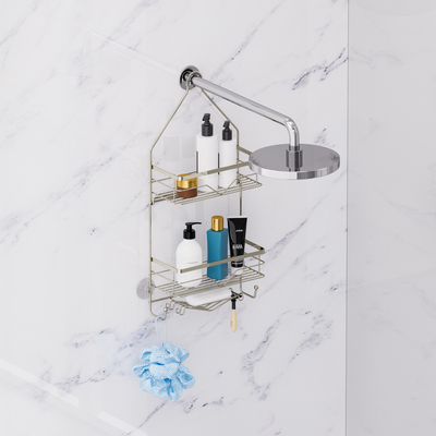 Organizzatore bagno doccia Caddy doccia appesa scaffale per la doccia all' interno doccia senza scaffalature di perforazione sopra la doccia capo del bagno scaffalatore