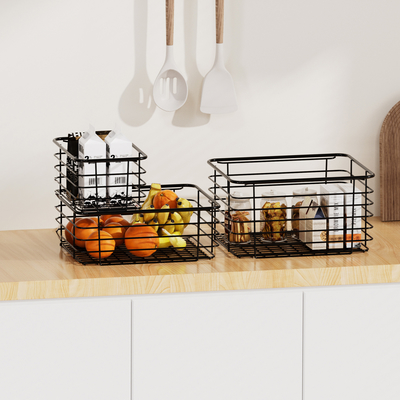Cestini per la custodia domestica per la casa armadio dispensa armadio cucina frigorifero frutta trucco cesto in metallo