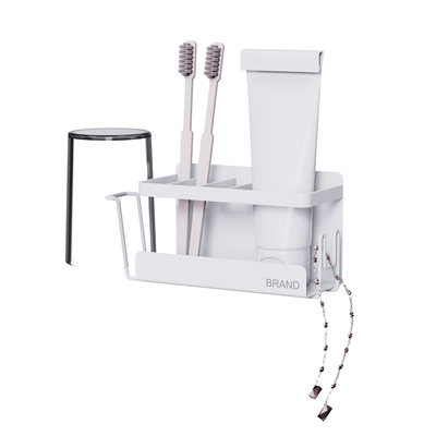 Non perforazione Casalinghi Magnetico Attrazione Reggiseno doccia con porta asciugamani Organizzatore bagno porta spazzolino montato a parete