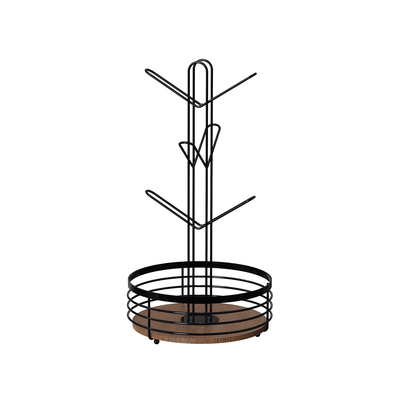 2 livelli tipo in piedi elemento di legno per la casa multifunzionale elegante organizzatore di coppe per cucina in metallo