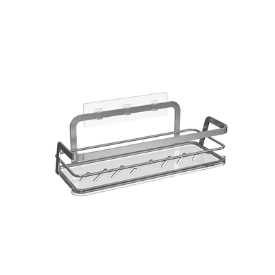 Organizzatore di bagno elegante Tazza di aspirazione Rack di filo di ferro Acciaio inossidabile Senza trivellazione