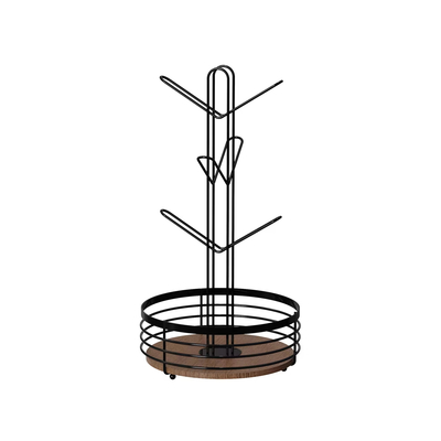 2 livelli tipo in piedi elemento di legno per la casa multifunzionale elegante organizzatore di coppe per cucina in metallo