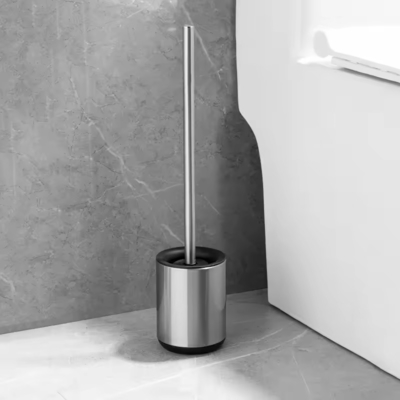 Spazzola da bagno in acciaio inossidabile di design moderno con finitura Matt e silicone anti-impronte digitali