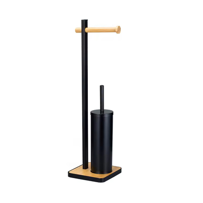 21*18*67cm Multifunzionale Matt White Toilet Roll Holder Stand E Bambù Toilet Brush Set Con Moderno Design Per Il Tuo