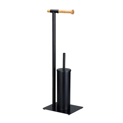21*18*67cm Modello di bagno resistente Acciaio Bambù Portacarta igienica E Set di spazzole per la casa da bagno Famiglia
