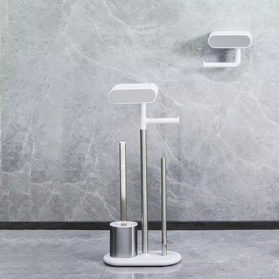 Stainless Steel Bagno Toilette Spazzola E Porta Rulli Set OEM Free Standing
