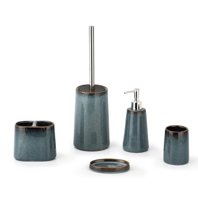 Accessori da bagno in ceramica di alta qualità Set Dispenser di schiuma Dispenser di sapone Porta spazzolino