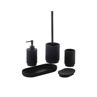 Dispensatore di sapone in schiuma di ceramica nera porta spazzolino per denti Accessori da bagno Set
