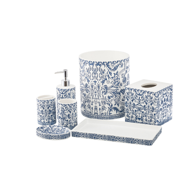 Dispensatore di sapone a stampa floreale Dispensatore di schiuma Contenitore spazzolino per denti Accessori da bagno Set