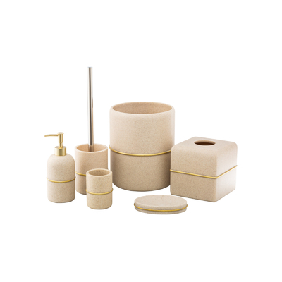 Dispenser per spazzole da denti in gomma in resina in stile Gold Strip Accessori per il bagno