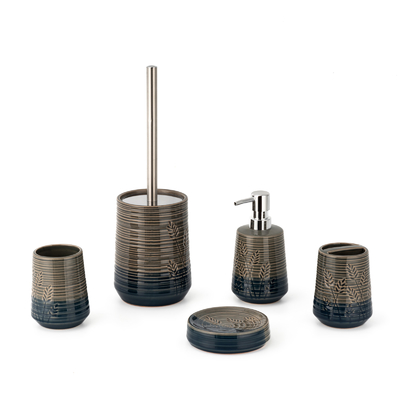 contrasto colore ceramica Dispensatore di spazzola di sapone Dispensatore di spazzolino per denti Portabagno Accessori Set